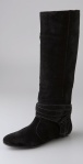 Diane von Furstenberg - Weekend Suede Flat Boots with Ankle Wrap ($395)
