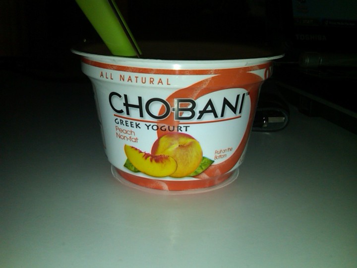 Chobani Greek yogurt with peach